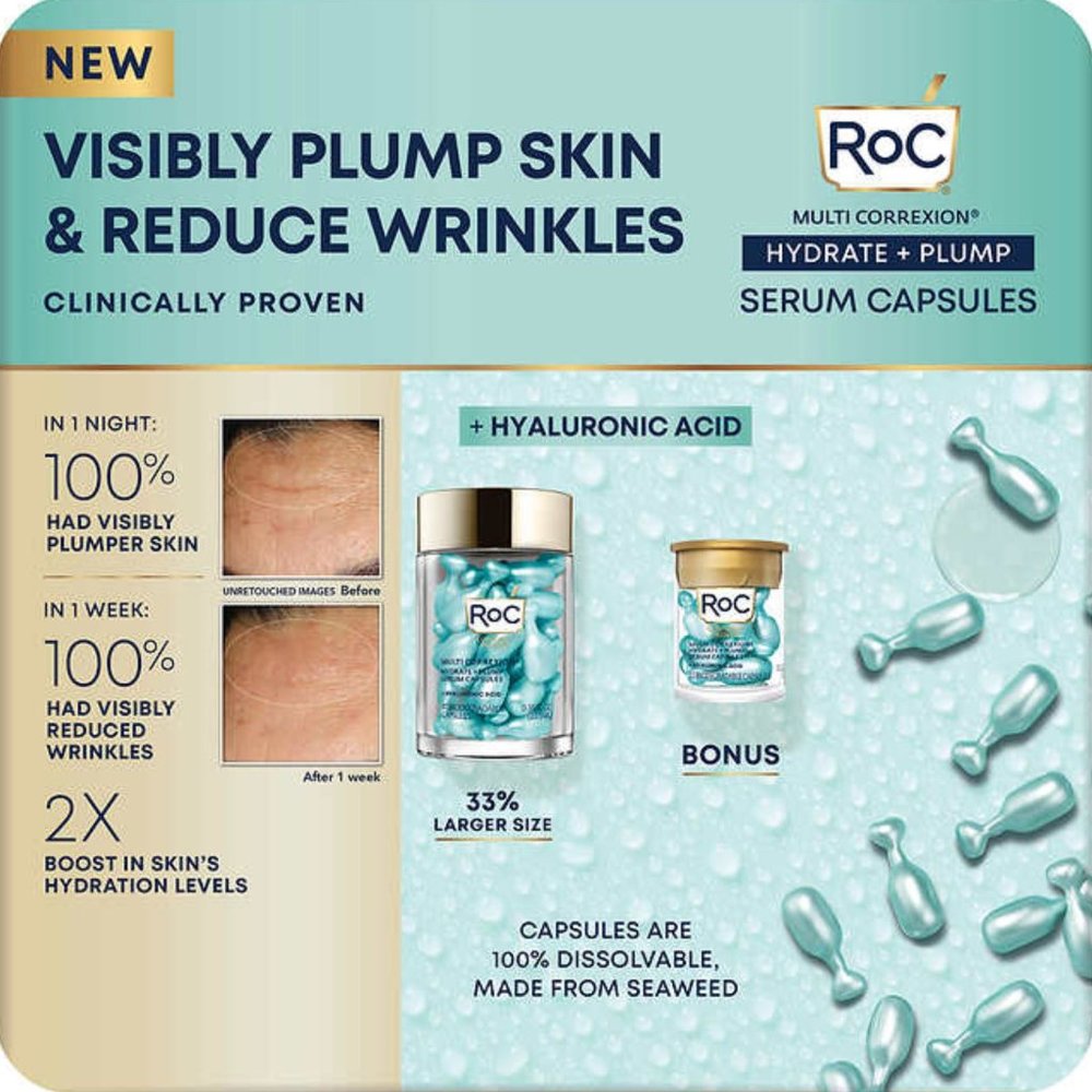 RoC Hydrate and Plump Night Serum Capsules 50-count Plump Serum Capsules